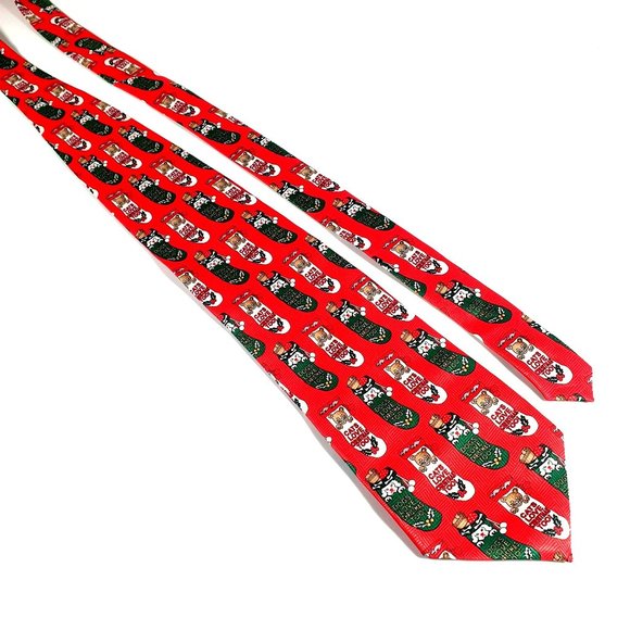 Dog Cat Stocking Mens Necktie Tie Designer Accessory Work Office Dad Gift - Picture 1 of 5